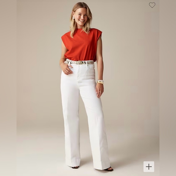 J. Crew Wide-leg denim trouser in white size 26 - Picture 5 of 11